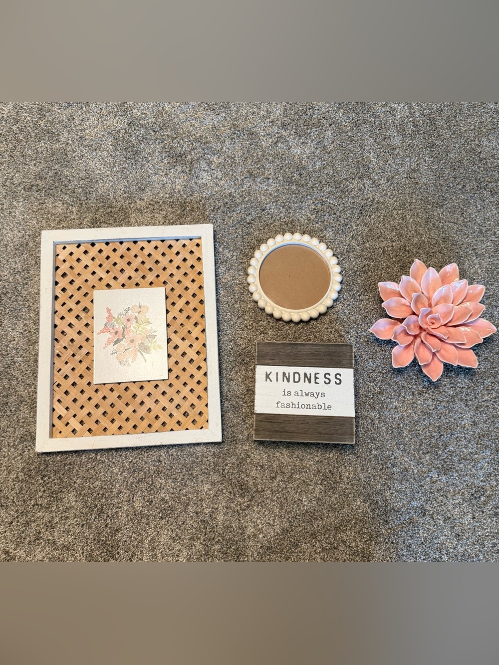 Set of 4 home decor items - boho style